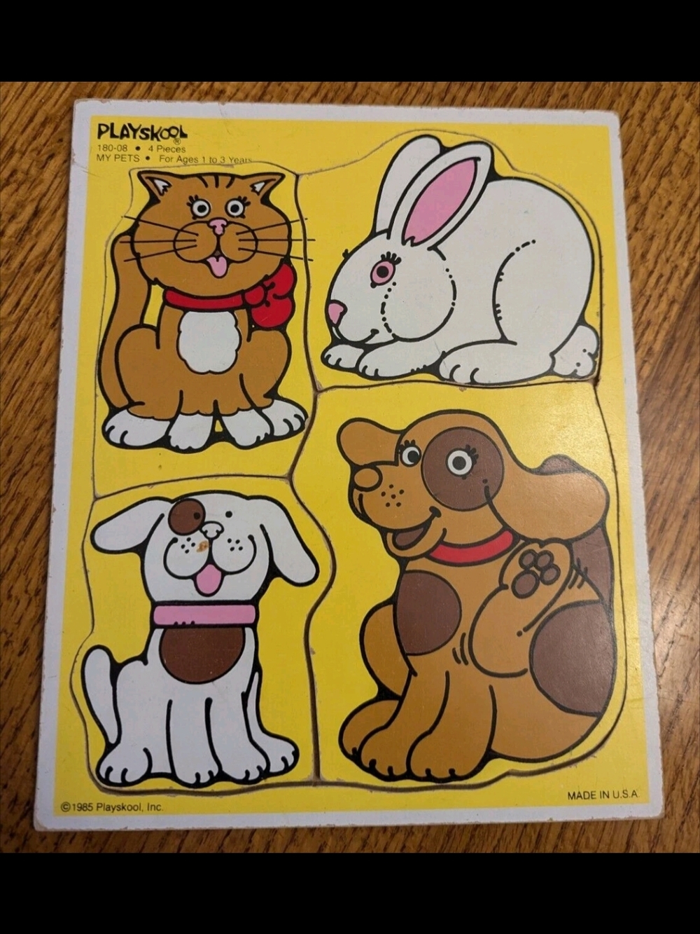 Playskool │ 180-08 │4 Piece My Pets Puzzle │Vintage │Ages 1-3 Years